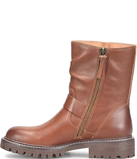 Sofft Alyssa Waterproof Leather Buckle Hardware Moto Boots