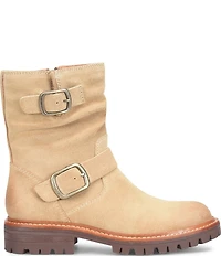 Sofft Alyssa Waterproof Suede Buckle Hardware Moto Boots
