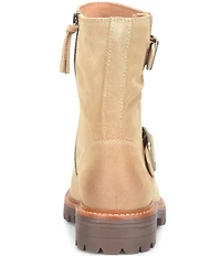 Sofft Alyssa Waterproof Suede Buckle Hardware Moto Boots