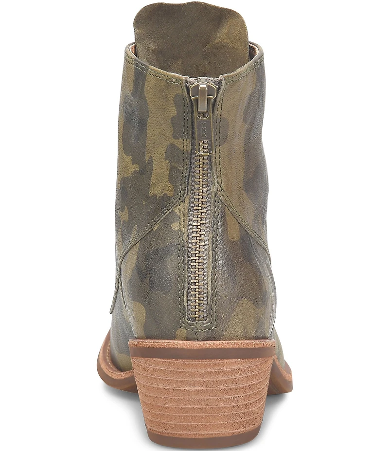 Sofft Annalise Leather Camouflage Ankle Booties
