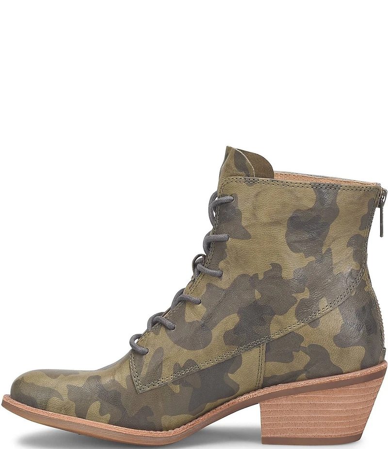 Sofft Annalise Leather Camouflage Ankle Booties