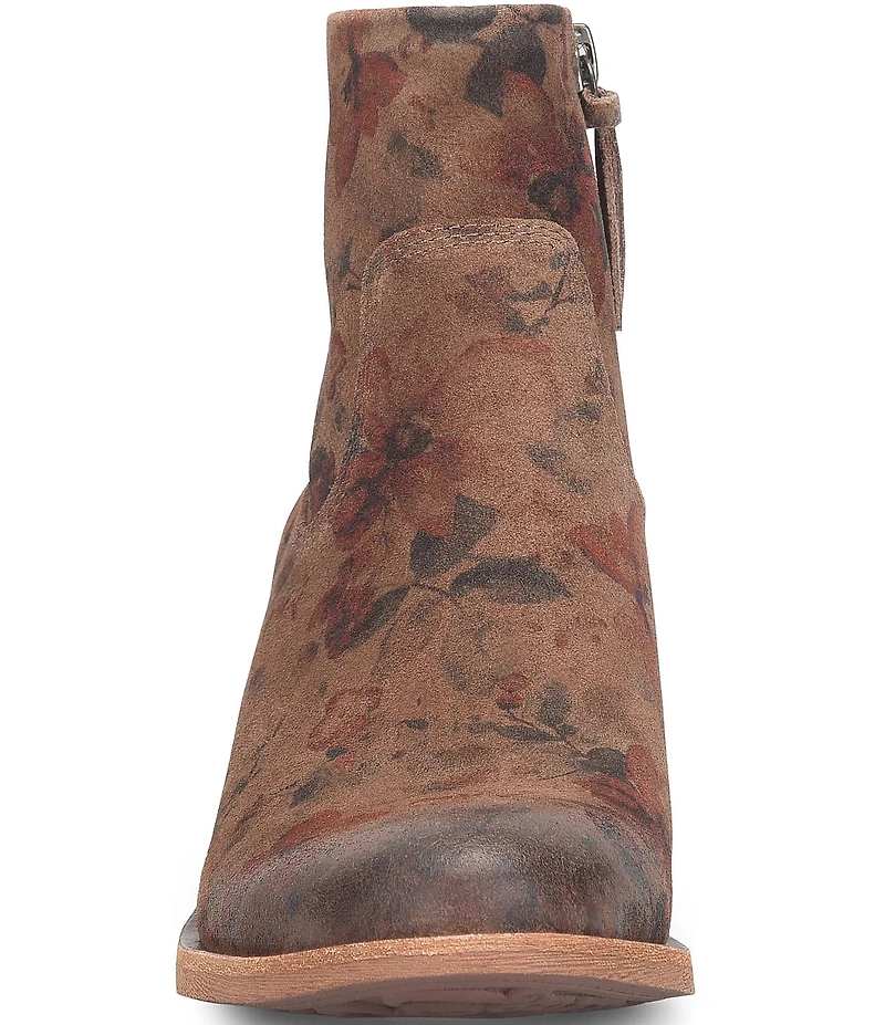 Sofft April Waterproof Floral Print Nubuck Suede Western Booties