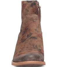 Sofft April Waterproof Floral Print Nubuck Suede Western Booties