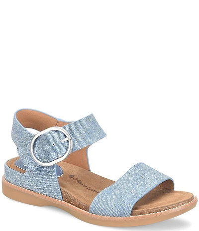 Sofft Bali Denim Buckled Ankle Wrap Sandals