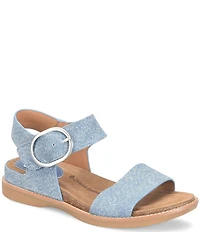 Sofft Bali Denim Buckled Ankle Wrap Sandals