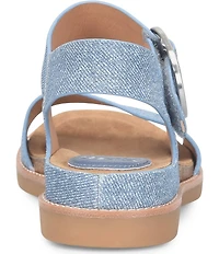 Sofft Bali Denim Buckled Ankle Wrap Sandals