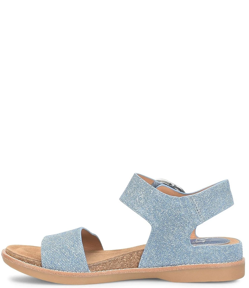 Sofft Bali Denim Buckled Ankle Wrap Sandals