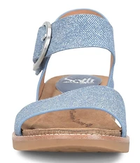 Sofft Bali Denim Buckled Ankle Wrap Sandals