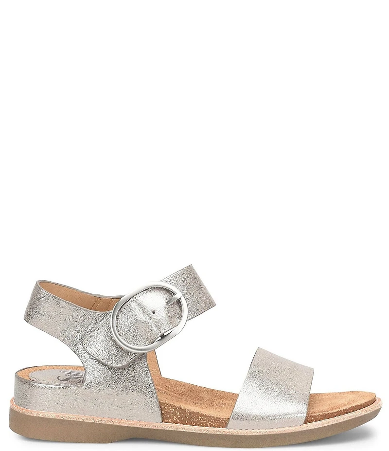 Sofft Bali Leather Oversized Buckle Detail Sandals
