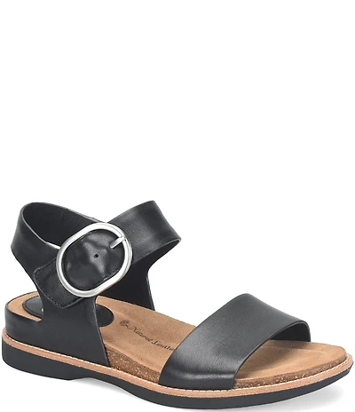 Sofft Bali Leather Oversized Buckle Detail Sandals