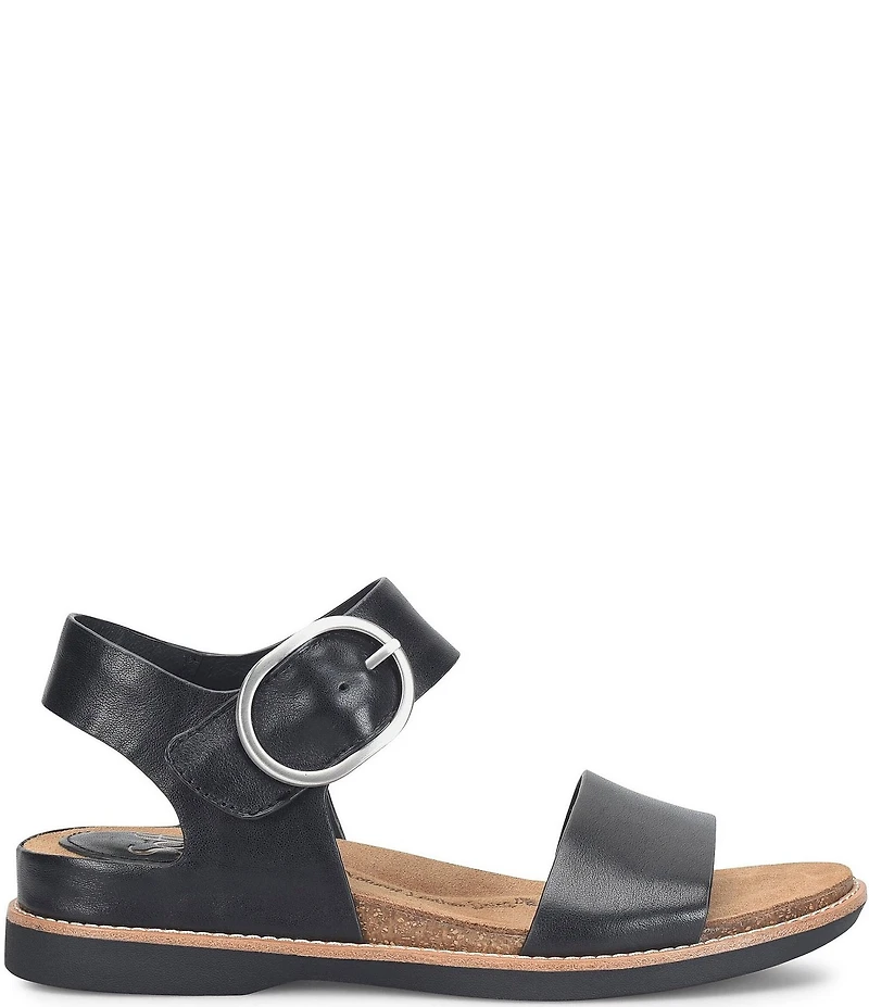 Sofft Bali Leather Oversized Buckle Detail Sandals
