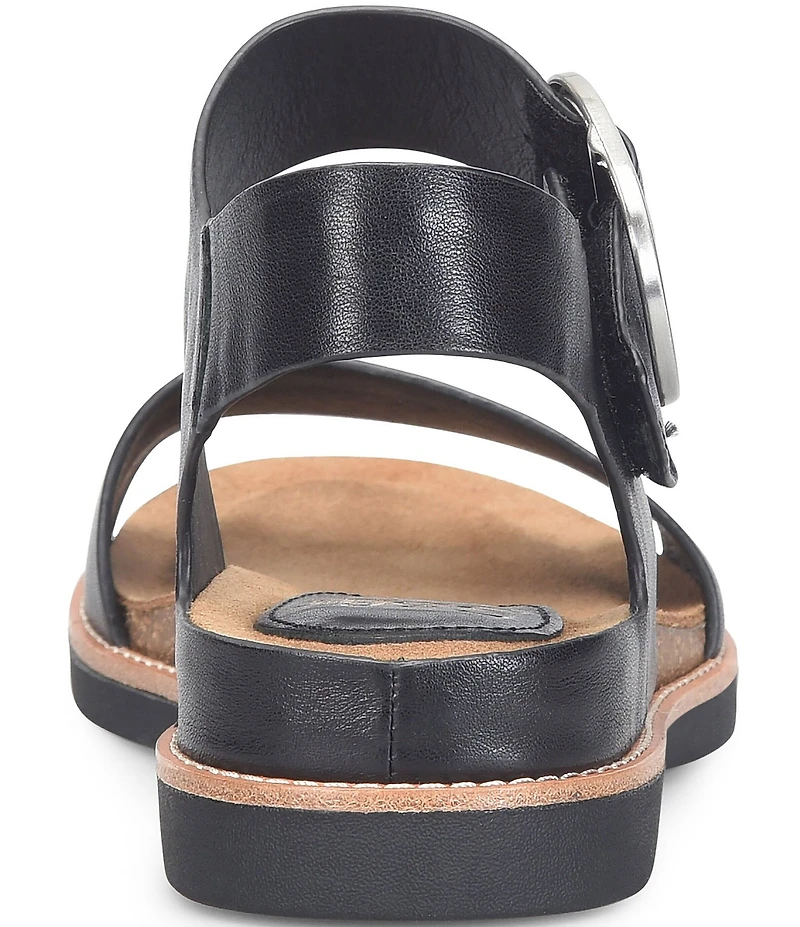 Sofft Bali Leather Oversized Buckle Detail Sandals