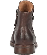Sofft Beckie II Ruched Leather Zip Booties