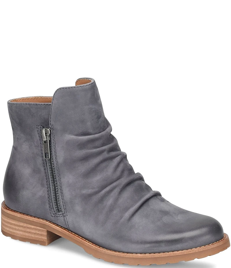 Sofft Beckie II Ruched Leather Zip Booties
