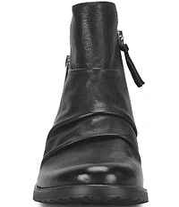 Sofft Beckie II Ruched Leather Zip Booties