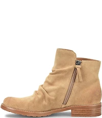 Sofft Beckie II Ruched Suede Zip Booties