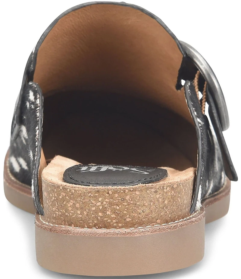 Sofft Billie Spotted Calf Hair Buckle Hardware Clogs