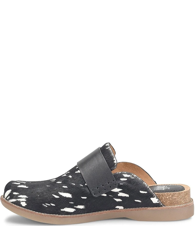 Sofft Billie Spotted Calf Hair Buckle Hardware Clogs