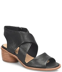 Sofft Camille Leather Zip Architectural Heel Sandals