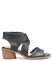 Sofft Camille Leather Zip Architectural Heel Sandals