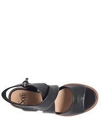 Sofft Camille Leather Zip Architectural Heel Sandals