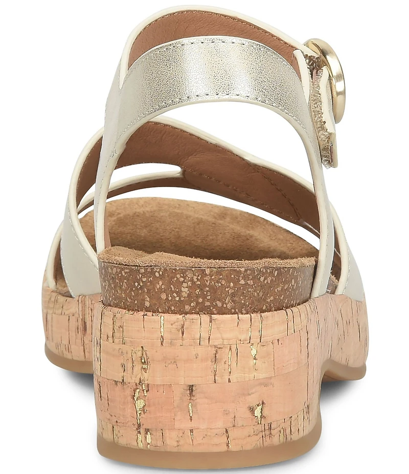 Sofft Capri Leather Cork Wedge Sandals