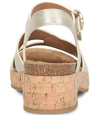 Sofft Capri Leather Cork Wedge Sandals