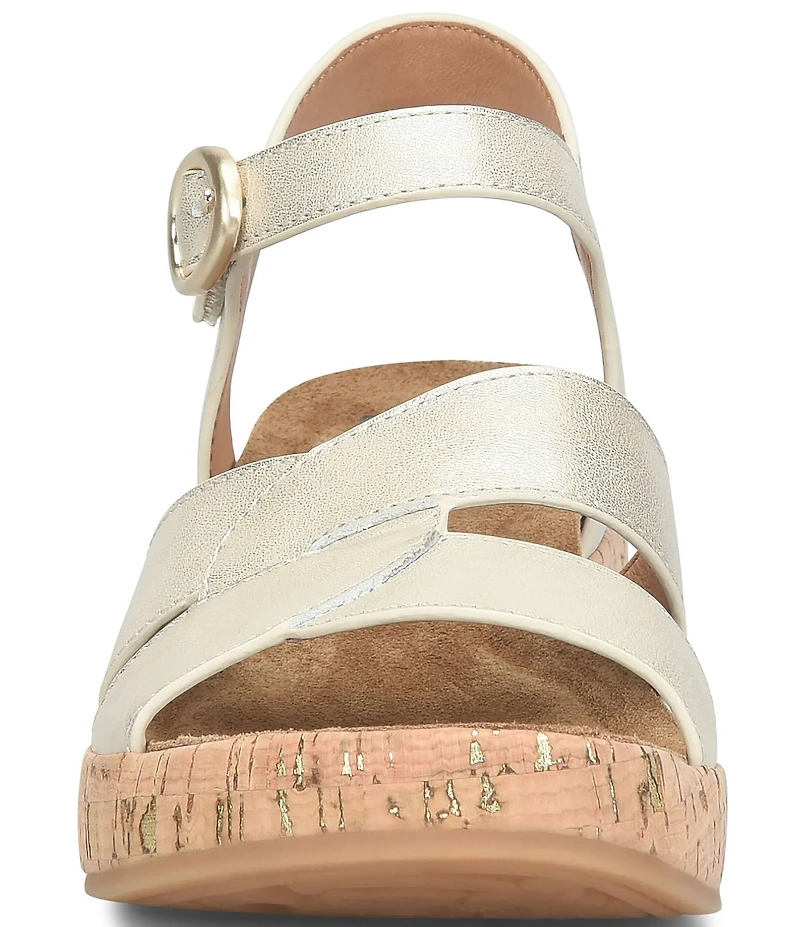 Sofft Capri Leather Cork Wedge Sandals