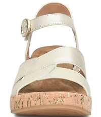 Sofft Capri Leather Cork Wedge Sandals
