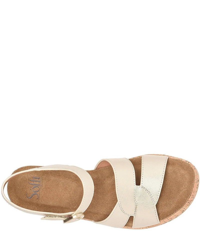 Sofft Capri Leather Cork Wedge Sandals