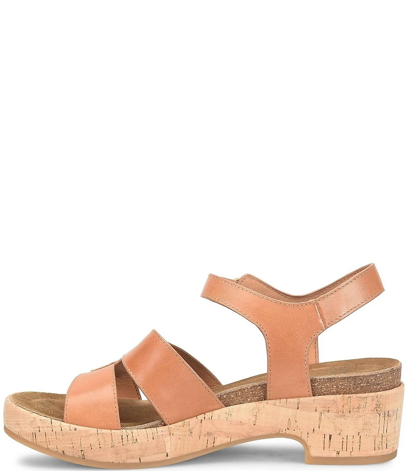 Sofft Capri Leather Cork Wedge Sandals