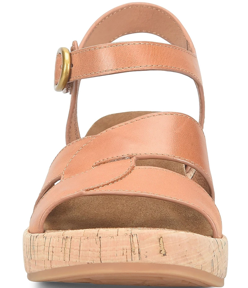 Sofft Capri Leather Cork Wedge Sandals