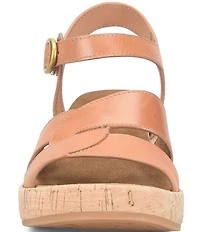 Sofft Capri Leather Cork Wedge Sandals