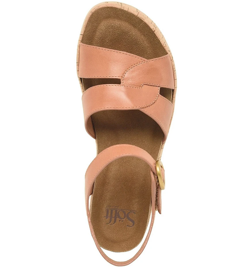 Sofft Capri Leather Cork Wedge Sandals