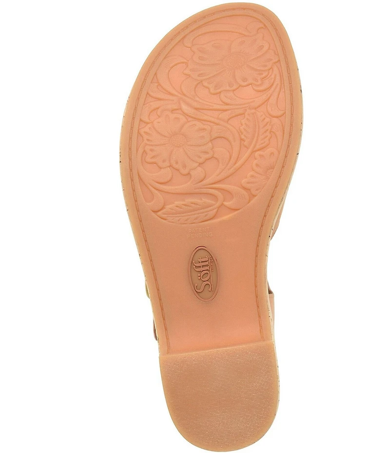 Sofft Capri Leather Cork Wedge Sandals