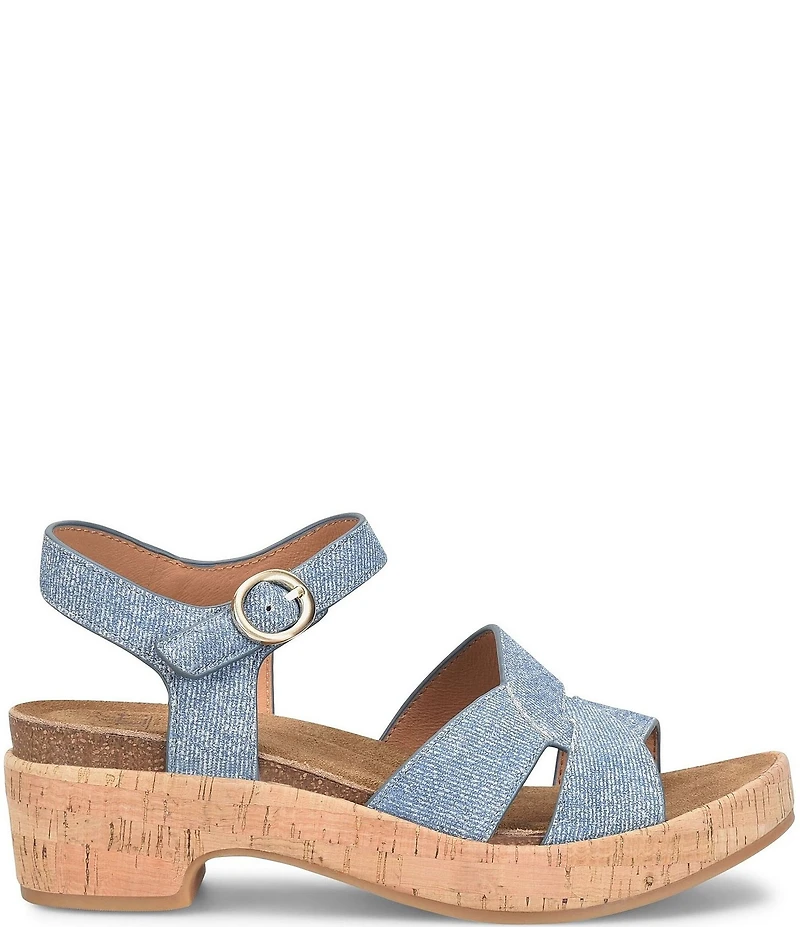 Sofft Capri Suede Cork Wedge Sandals