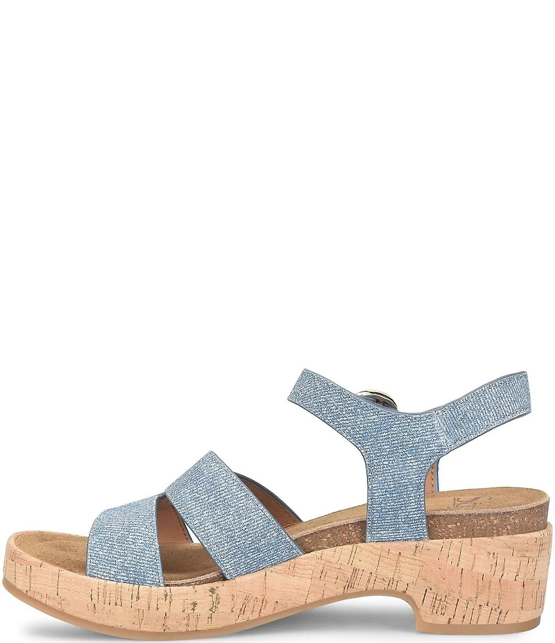 Sofft Capri Suede Cork Wedge Sandals