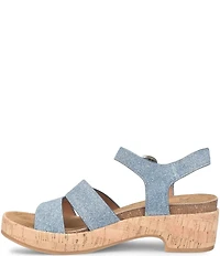Sofft Capri Suede Cork Wedge Sandals