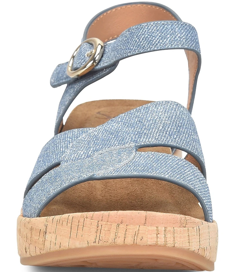 Sofft Capri Suede Cork Wedge Sandals