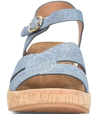 Sofft Capri Suede Cork Wedge Sandals