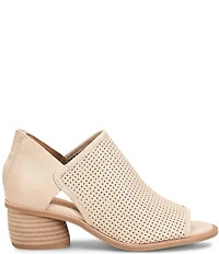 Sofft Carleigh Perforated Leather Stack Heel Peep Toe Shooties