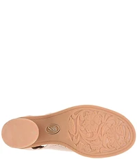 Sofft Carleigh Perforated Leather Stack Heel Peep Toe Shooties