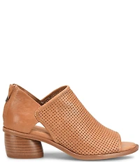 Sofft Carleigh Perforated Leather Stack Heel Peep Toe Shooties