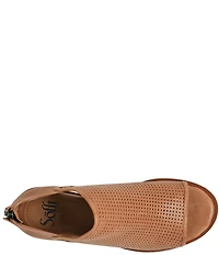 Sofft Carleigh Perforated Leather Stack Heel Peep Toe Shooties