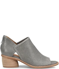 Sofft Carleigh Perforated Leather Stack Heel Peep Toe Shooties