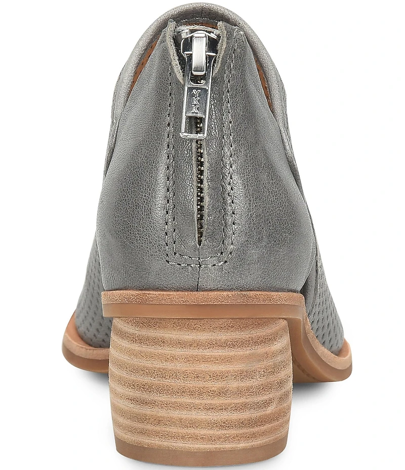 Sofft Carleigh Perforated Leather Stack Heel Peep Toe Shooties