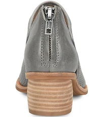 Sofft Carleigh Perforated Leather Stack Heel Peep Toe Shooties