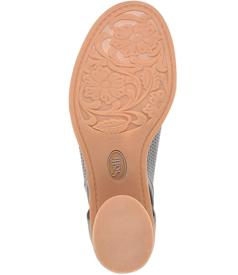 Sofft Carleigh Perforated Leather Stack Heel Peep Toe Shooties