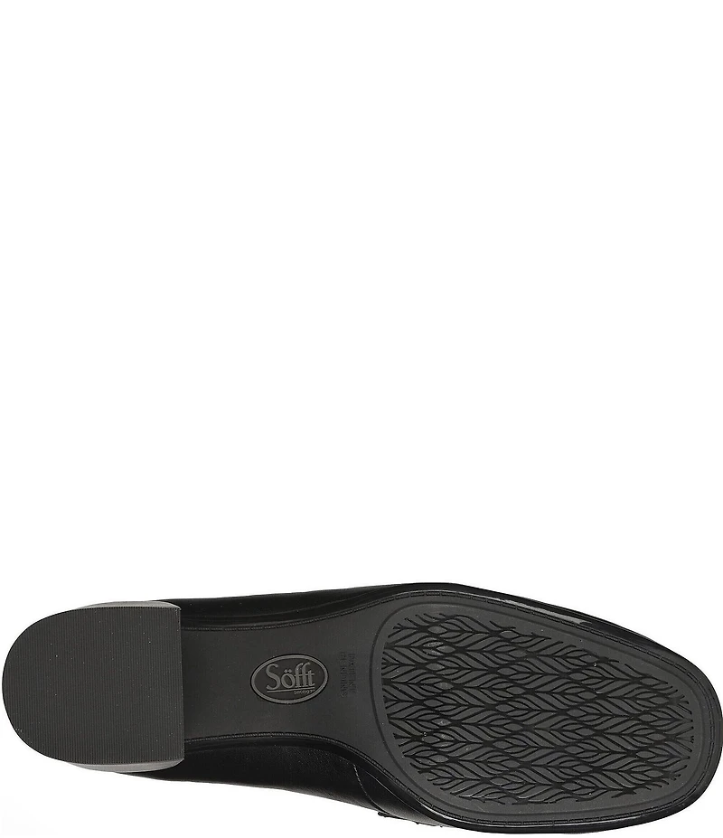 Sofft Casandra Leather Block Heel Bit Buckle Loafer Pumps