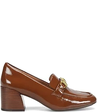 Sofft Casandra Patent Leather Block Heel Bit Buckle Loafer Pumps